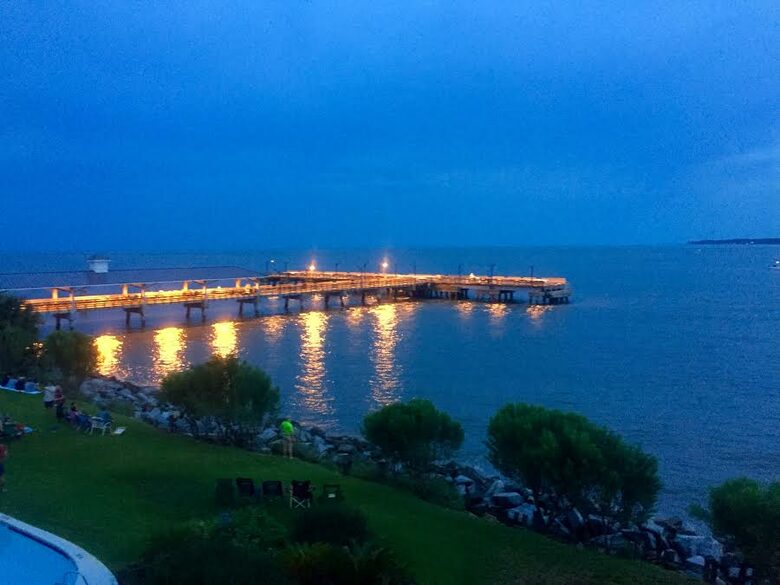 View of the SSI Pier from the top floor, corner balcony