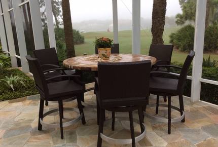 Bonita Bay Estate Home with glass walled dining room overlooking 10,000 gallon pond. - Bonita Springs, Florida