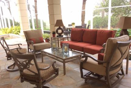 Bonita Bay Estate Home with glass walled dining room overlooking 10,000 gallon pond. - Bonita Springs, Florida