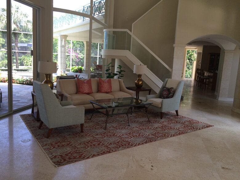 Bonita Bay Estate Home with glass walled dining room overlooking 10,000 gallon pond. - Bonita Springs, Florida