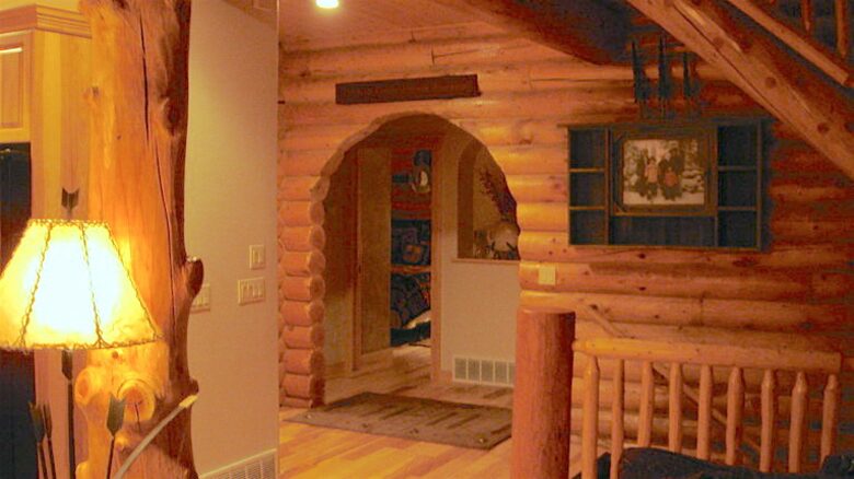 Archway to master and cowboy bedroom