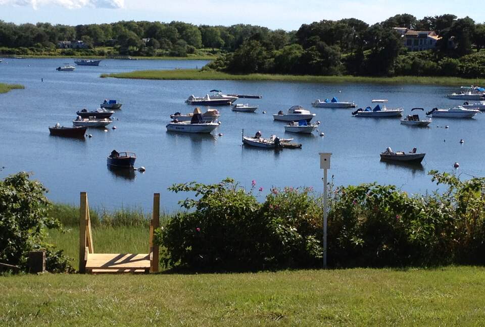 Back Yard's Panoramic View of Ocean Harbor Below