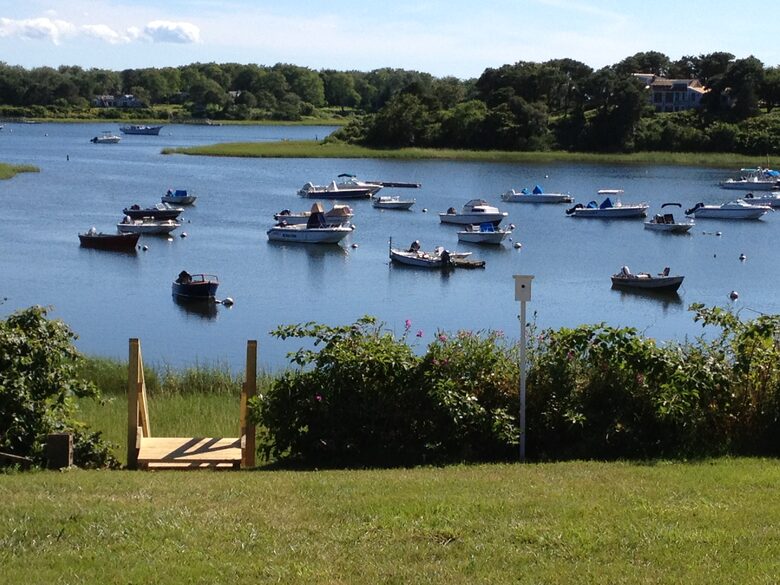 Back Yard's Panoramic View of Ocean Harbor Below