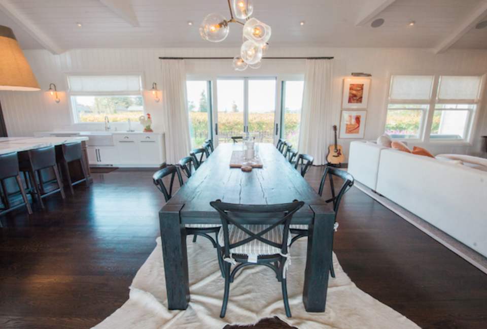 The dining area looking north towards Mount Saint Helena.
