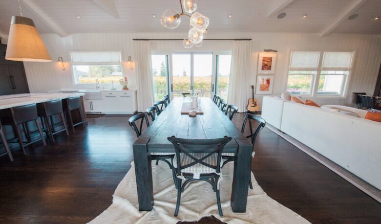 The dining area looking north towards Mount Saint Helena.