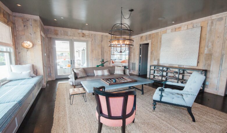 The main entry lounge area looking into the great room