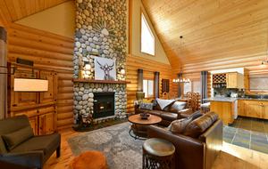 Family Room with view of Kitchen and Dining