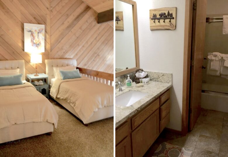 Open sleeping loft with 2 twin beds- bedroom # 4