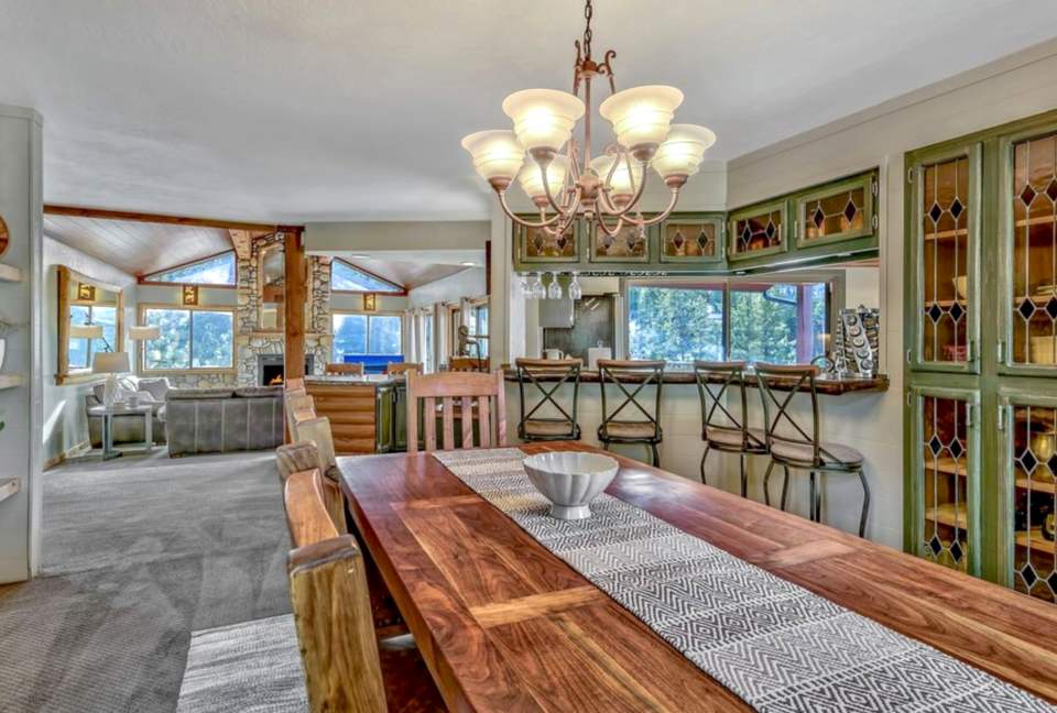 View from dining into main living area. Room to roam.
