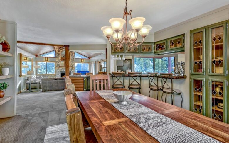 View from dining into main living area. Room to roam.