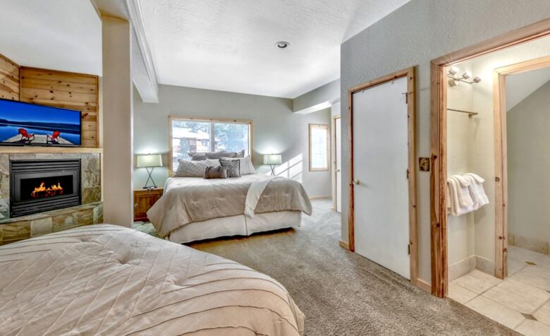 Master #1 with both King and Queen bed, private fireplace.