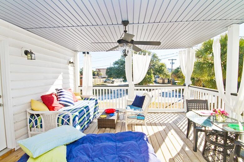 Home Exchange in Tybee Island, GA deck with day bed