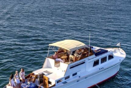 Kingfisher Luxury Yacht 50' Huckins Corinthian - 3 Day - 2 Night Weekend East Coast Cruise - Sag Harbor, New York