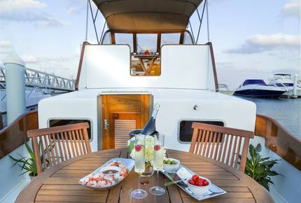 Kingfisher Luxury Yacht 50' Huckins Corinthian - 3 Day - 2 Night Weekend East Coast Cruise - Sag Harbor, New York