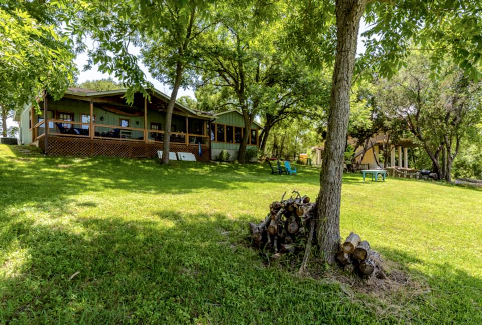 View from the River looking back at the covered porch
