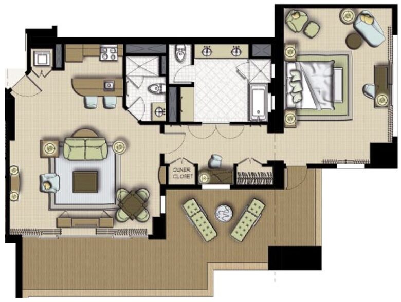Topaz 1 BR Suite at The Reef Atlantis - Paradise Island, Bahamas