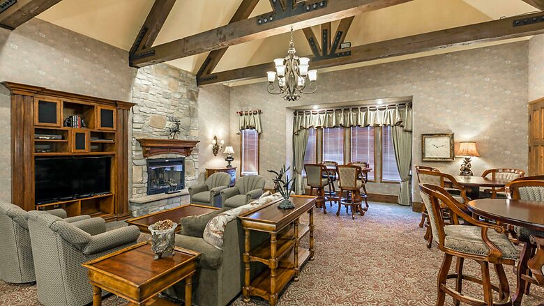 Home exchange at The Club at Big Bear Village, clubhouse seating area