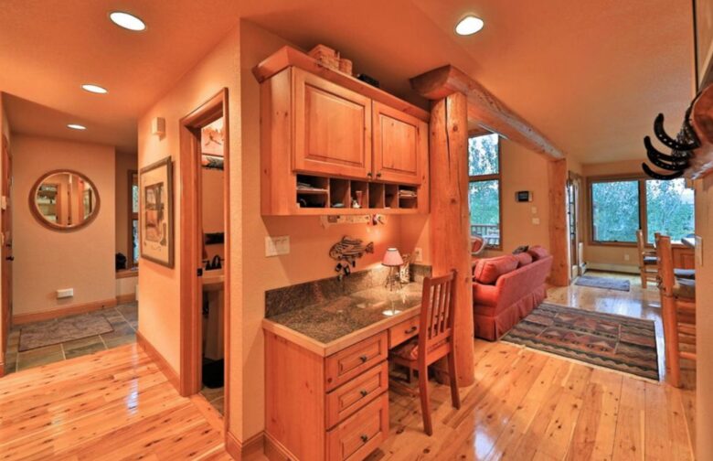 Recipe desk off of the kitchen