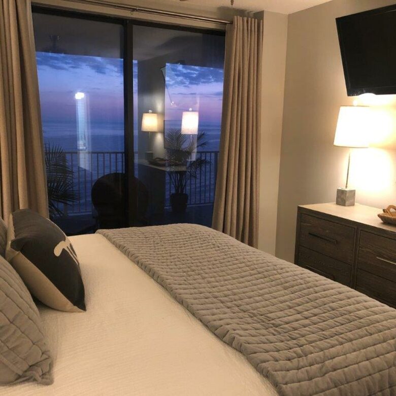Home Exchange in Orange Beach, AL, master bedroom views and balcony
