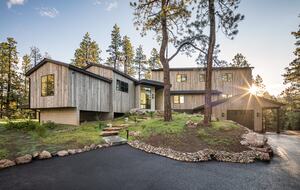 Panoramic exterior view of custom Durango Mountain Home