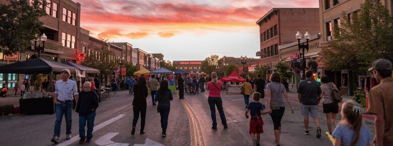 People in the streets of Eden, Utah