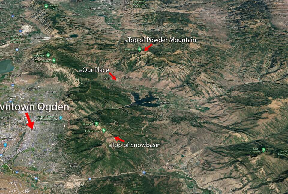 Aerial map view of Downtown Ogden
