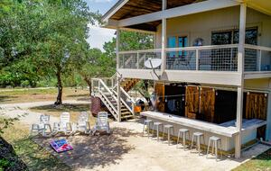 Exterior rear view of the Retreat with outdoor bar