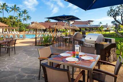 Home Exchange, Sheraton Kaua'i Resort, outdoor dining table with grill