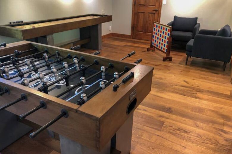 Home exchange in Bend, OR, community game room with foosball table