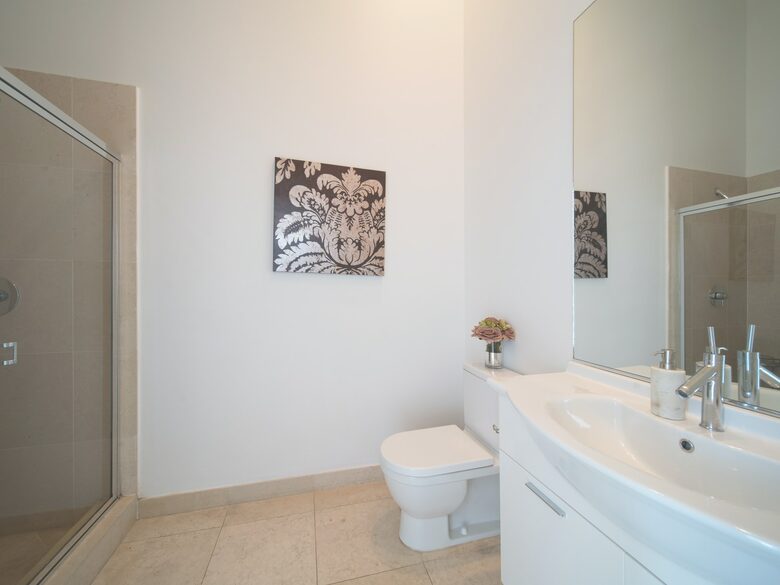 Home exchange in Miami FL, full guest bathroom with shower