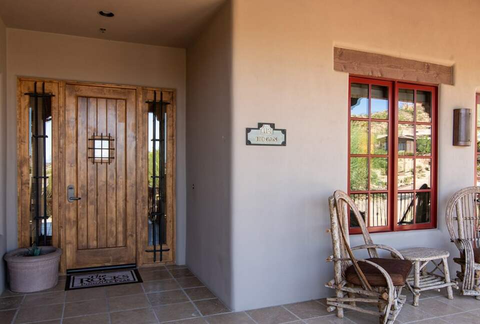 Home exchange in Scottsdale AZ, wooden front door