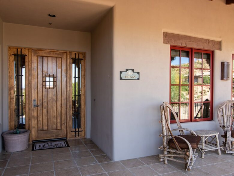 Home exchange in Scottsdale AZ, wooden front door