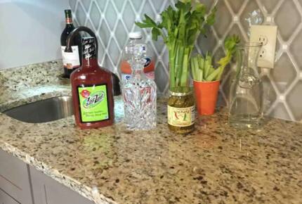 Home exchange in Auburn AL, wet bar with granite countertop