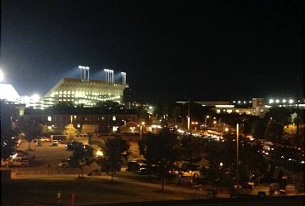 Home exchange in Auburn AL, views of Jordan-Hare Stadium at night
