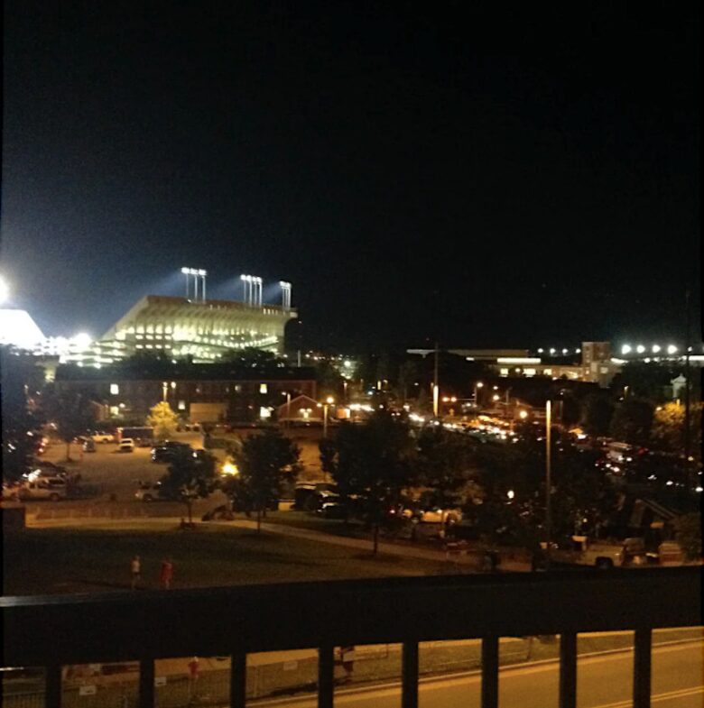 Home exchange in Auburn AL, views of Jordan-Hare Stadium at night