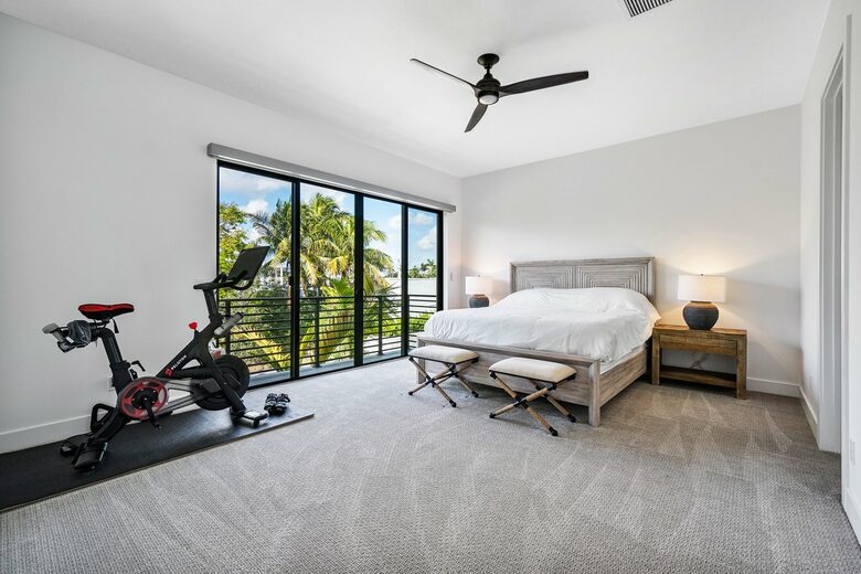 Bedroom with Peloton Bike