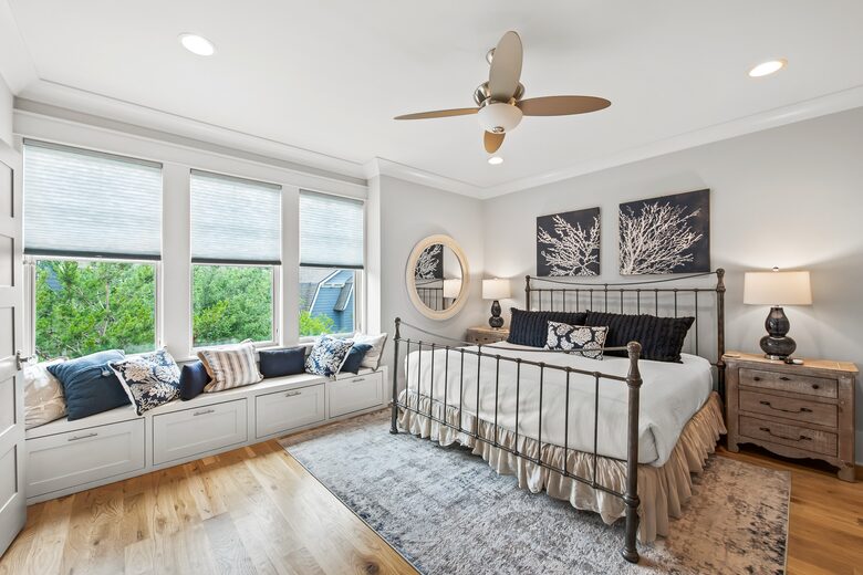 Home exchange in WaterSound FL, second floor bedroom with king bed