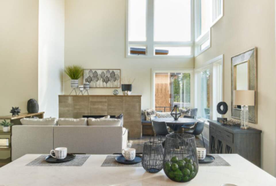 Home exchange in Fraser CO, view of living room from kitchen