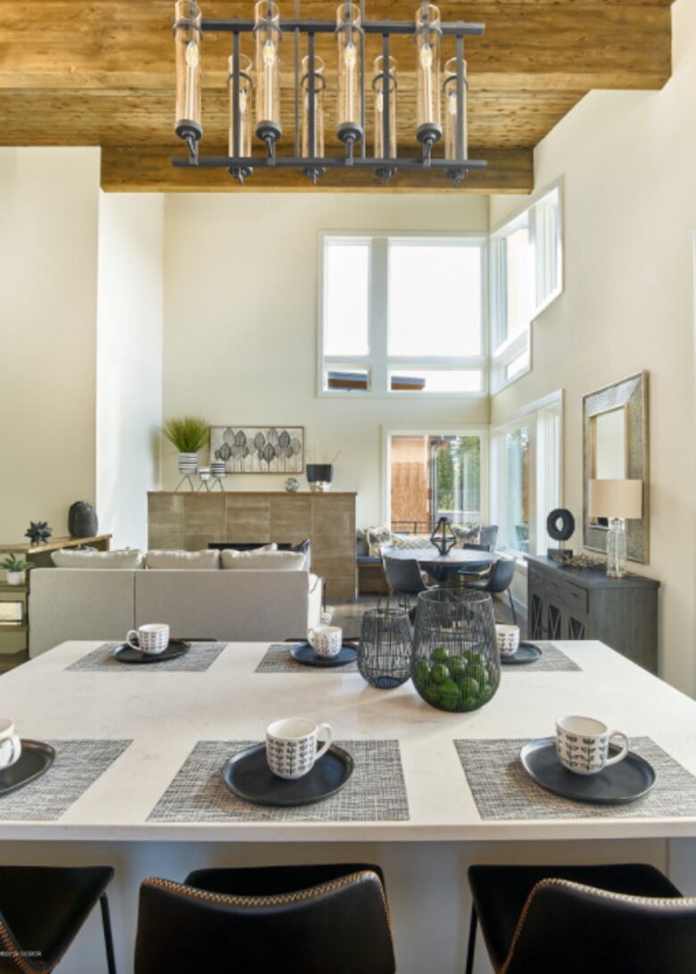 Home exchange in Fraser CO, view of living room from kitchen