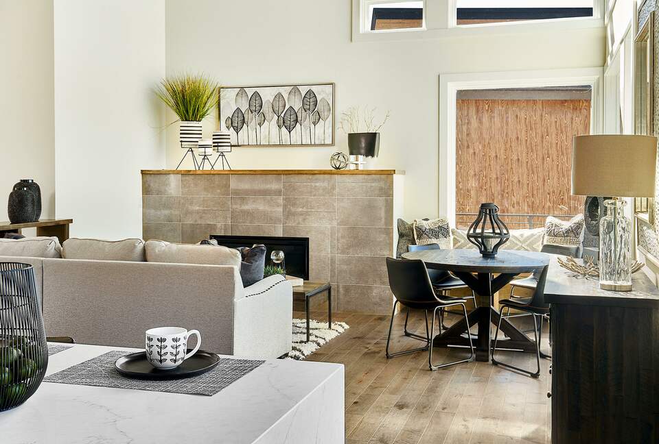 Home exchange in Fraser CO, view of living room from kitchen