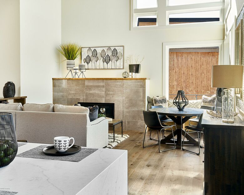 Home exchange in Fraser CO, view of living room from kitchen