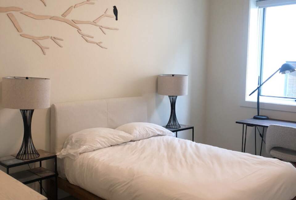 Home exchange in Fraser CO, bedroom with queen bed