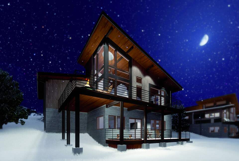 Home exchange in Fraser CO at night in the snow