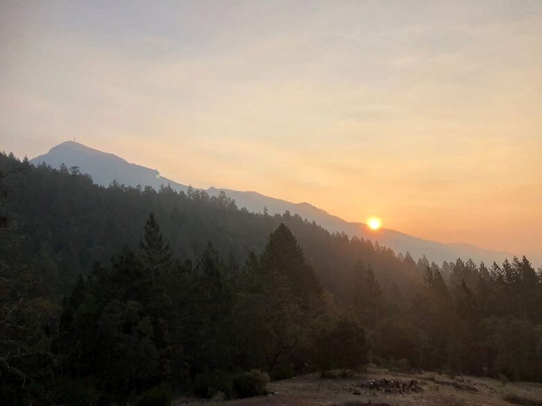 Home exchange in Calistoga CA, Mt St Helena at sunset