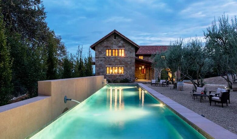 Home exchange in Calistoga CA with 75 foot lap pool