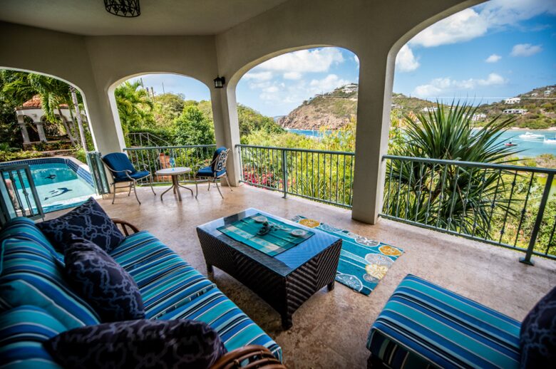 Home exchange in St John USVI, shared balcony on ground level