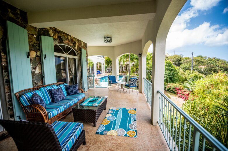 Home exchange in St John USVI, shared balcony with beautiful views
