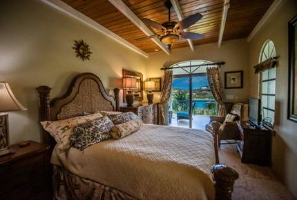 Home exchange in St John USVI, queen bedroom suite off balcony