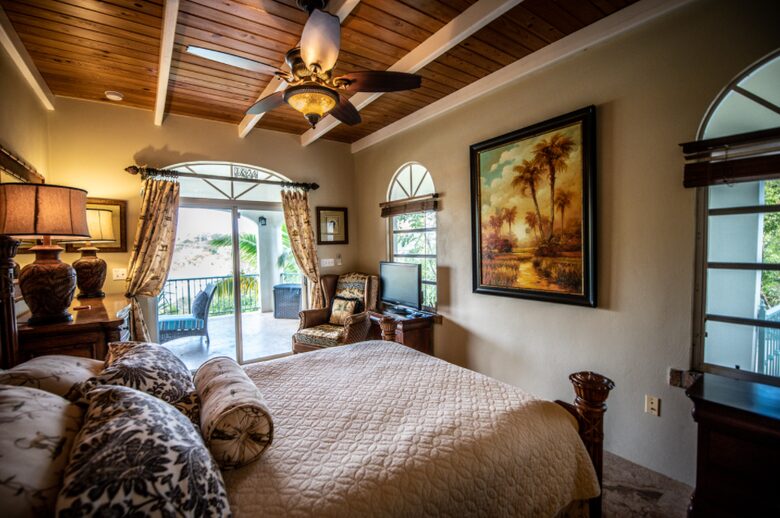Home exchange in St John USVI, queen suite with arched windows