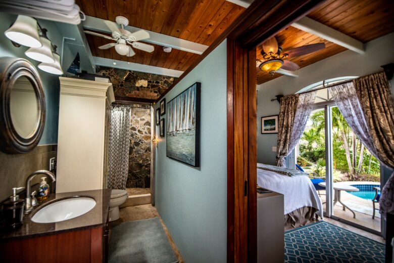 Home exchange in St John USVI, ground level suite with bathroom